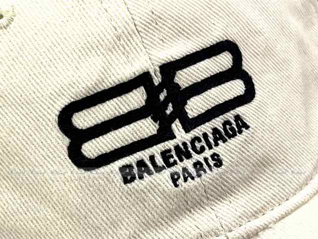 BALENCIAGA バレンシアガ キャップ BBロゴ ユニセックス フリーサイズ イタリア製 新品 ★ 0936 オフホワイト ★ M57  J460..